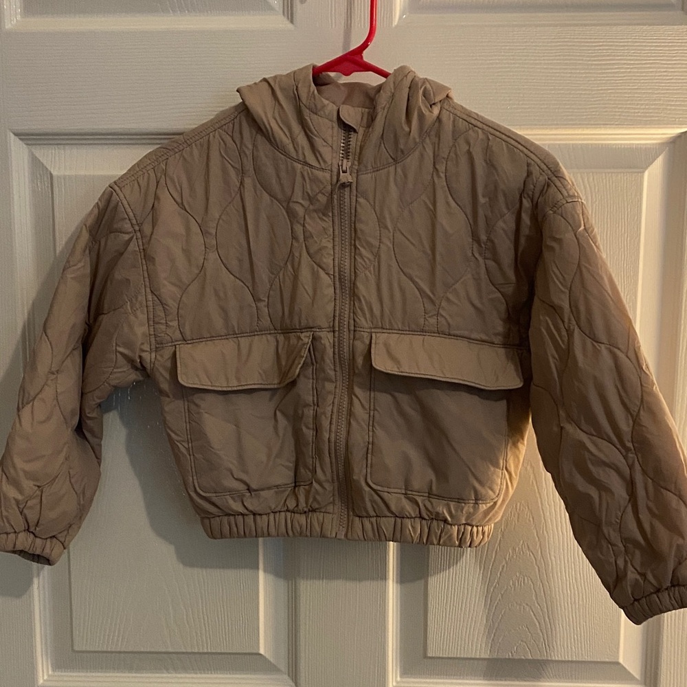 Old Navy Kids Beige Quilted Puffer Jacket